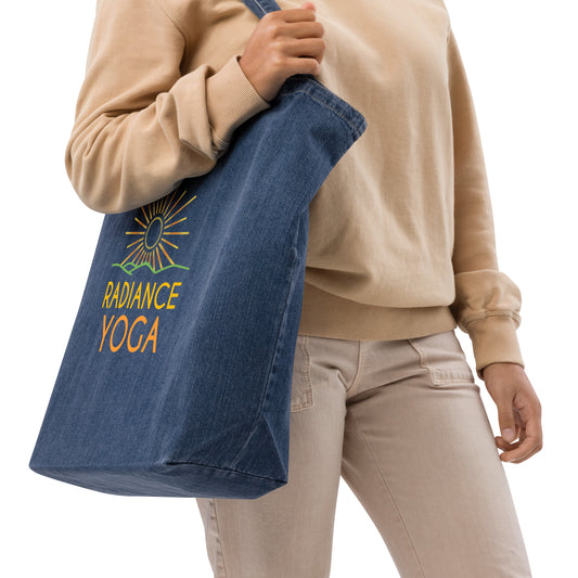 Organic denim tote bag