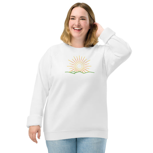 Unisex organic raglan sweatshirt