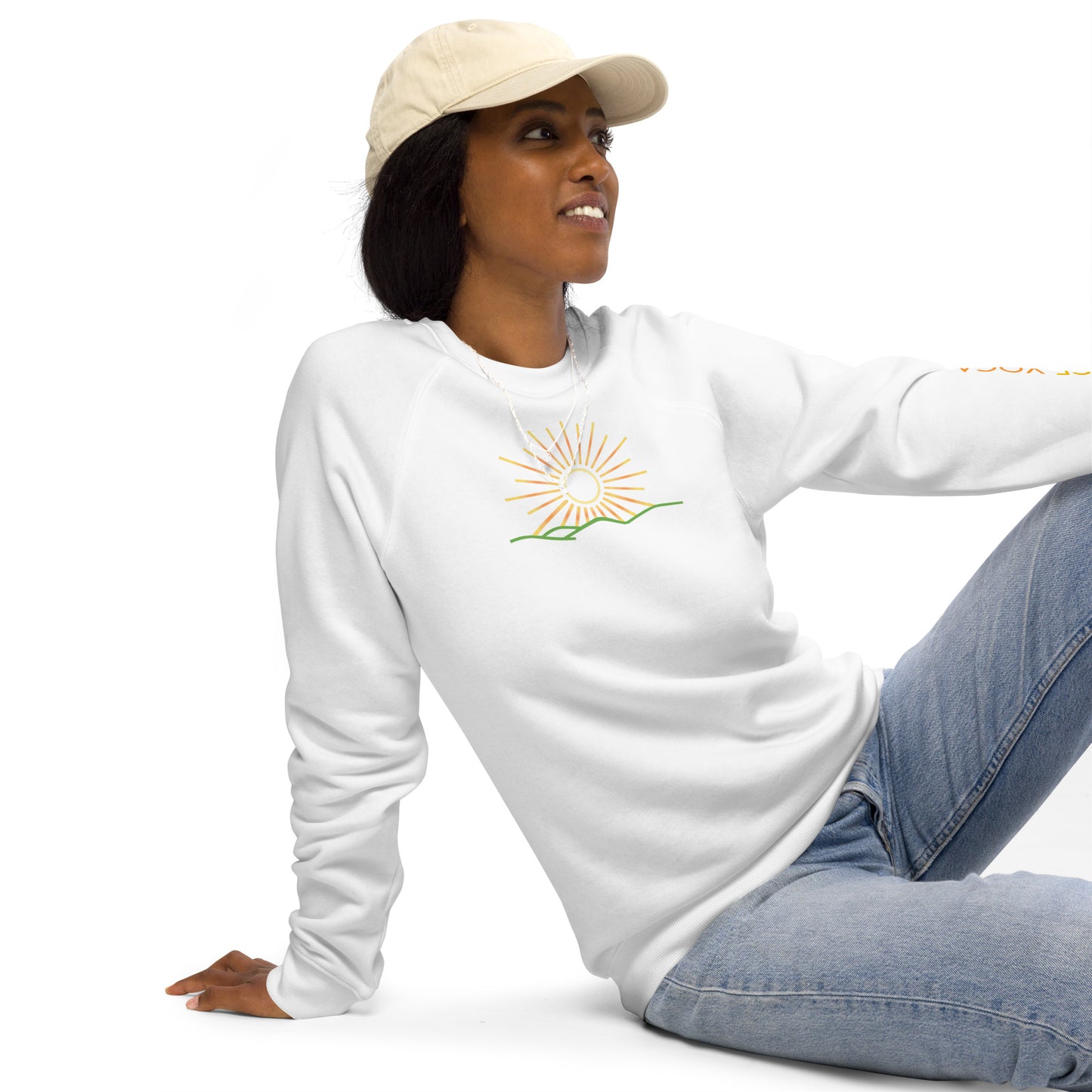 Unisex organic raglan sweatshirt